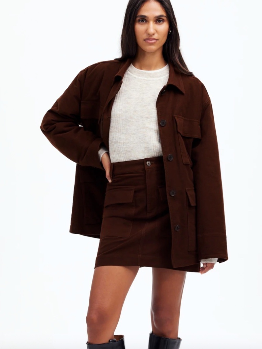 Utility Mini Skirt in Moleskin